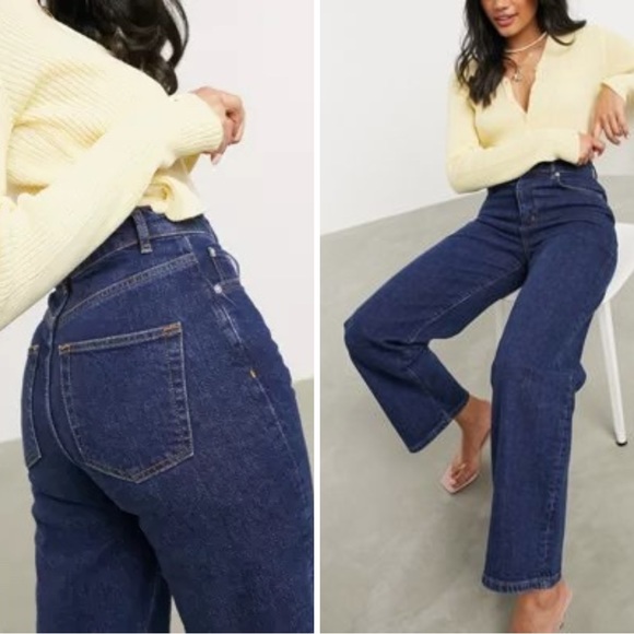 ASOS Design high rise wide leg Jean in vintage indigo 💫 slight stretch 🧿 - Picture 6 of 13